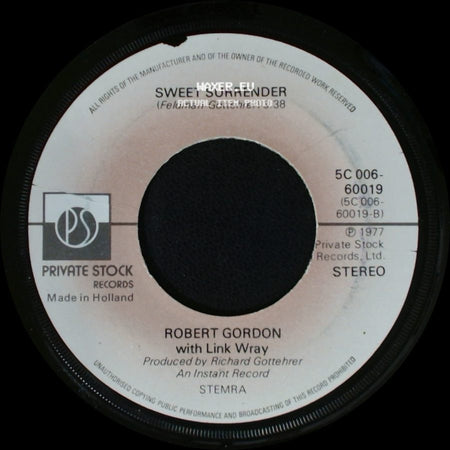 Robert Gordon With Link Wray - Red Hot / Sweet Surrender side B