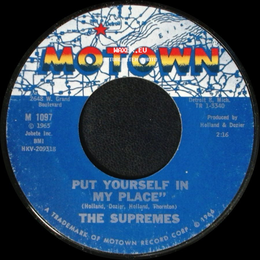 The Supremes - "You Can't Hurry Love" / Put Yourself In My Place side B