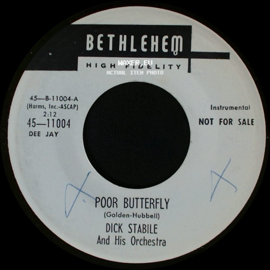 Dick Stabile And His Orchestra - Without A Song / Poor Butterfly side B