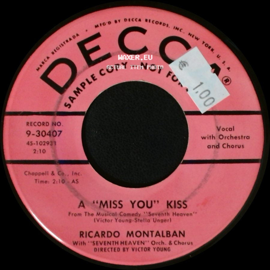 Ricardo Montalban - Miss You Kiss / A Man With A Dream side A