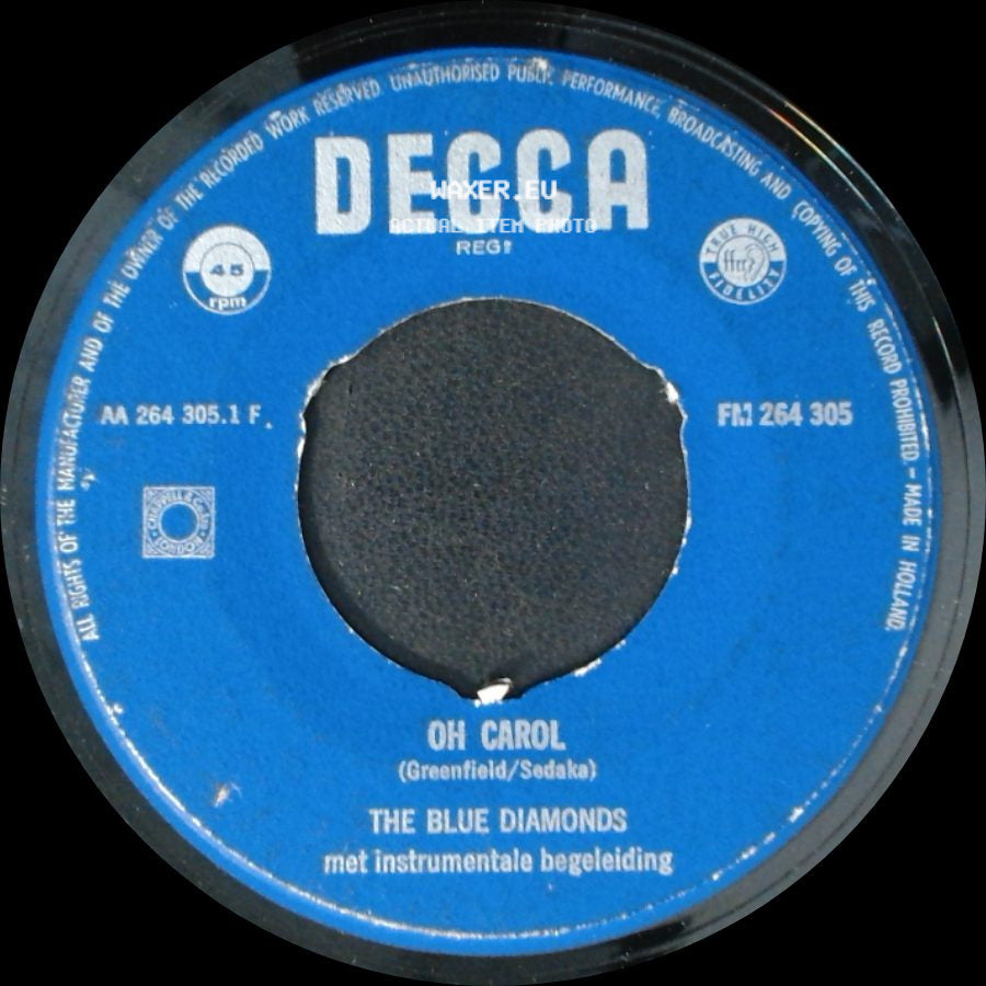 The Blue Diamonds - We Got Love / Oh Carol side B