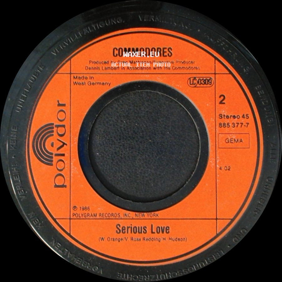 Commodores - Goin' To The Bank / Serious Love side B