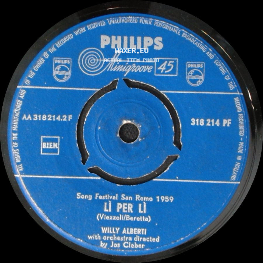 Willy Alberti - Piove (Ciao Ciao, Bambina) / Lì Per Lì side B