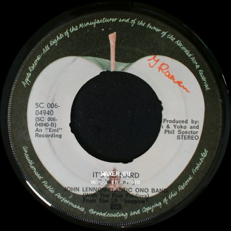 John Lennon Plastic Ono Band / John Lennon-Plastic Ono Band (With The Flux Fiddlers) - It's So Hard / Imagine side A