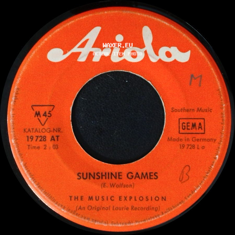The Music Explosion - Can't Stop Now / Sunshine Games side B