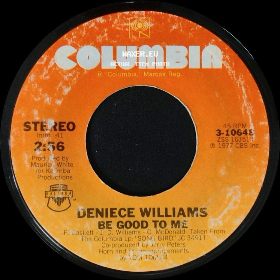 Deniece Williams - Baby, Baby My Love's All For You / Be Good To Me side B