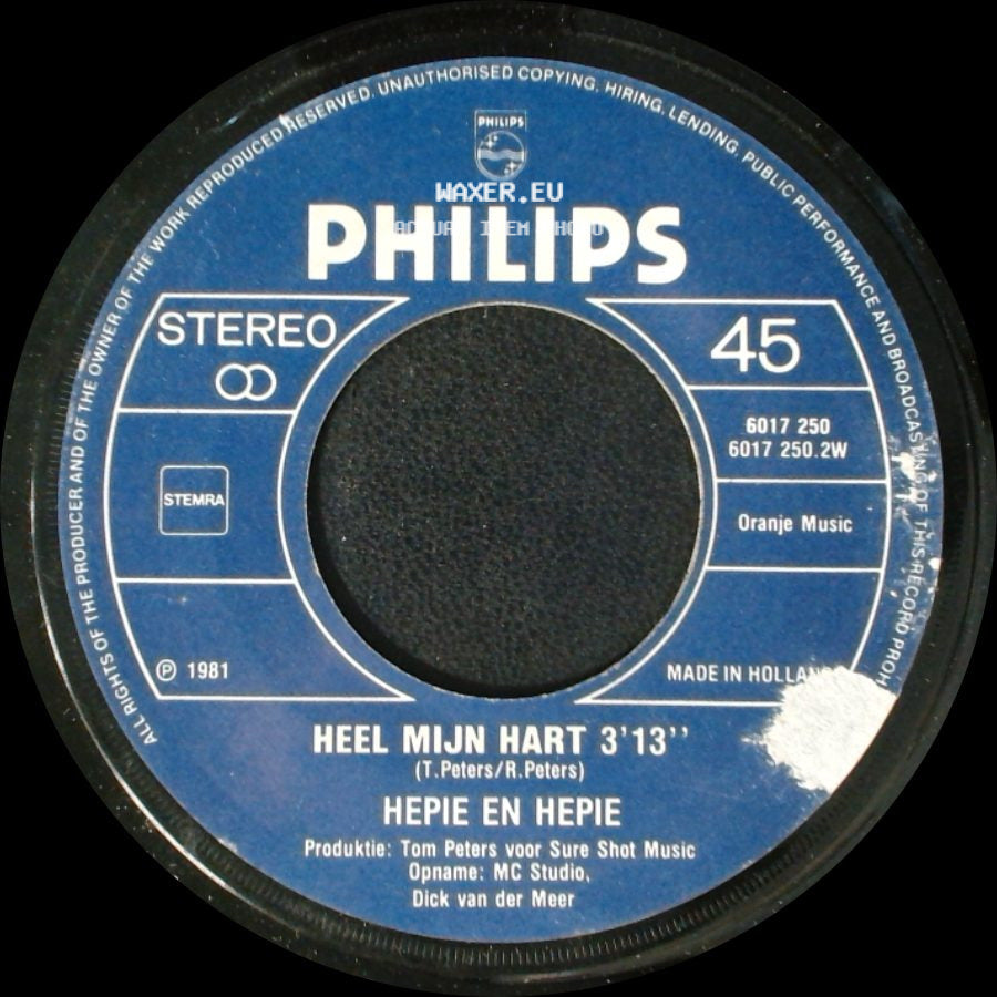 Hepie En Hepie - Ik Heb Alleen Nog Maar Die Foto / Heel Mijn Hart side B