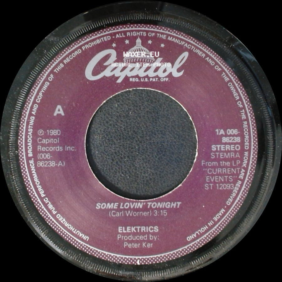 Elektrics - Some Lovin' Tonight / Indifferent side A
