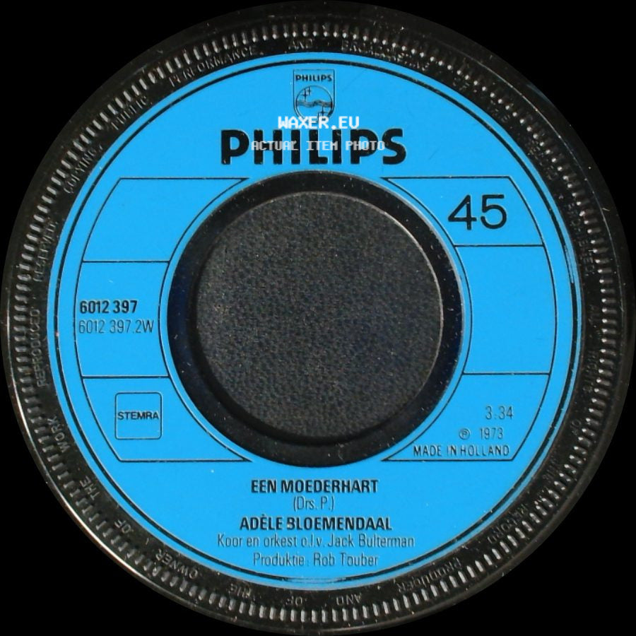 Adèle Bloemendaal - Zallemenut (Nog 'n Keertje Overdoen) / Een Moederhart side B