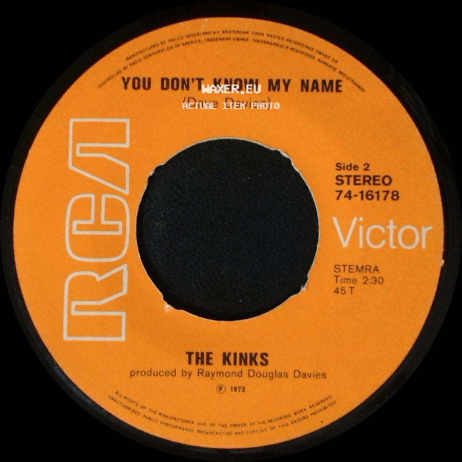 The Kinks - Supersonic Rocket Ship / You Don't Know My Name side B