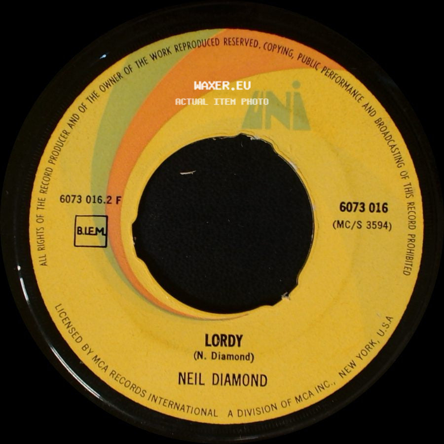 Neil Diamond - Cracklin' Rosie / Lordy side B