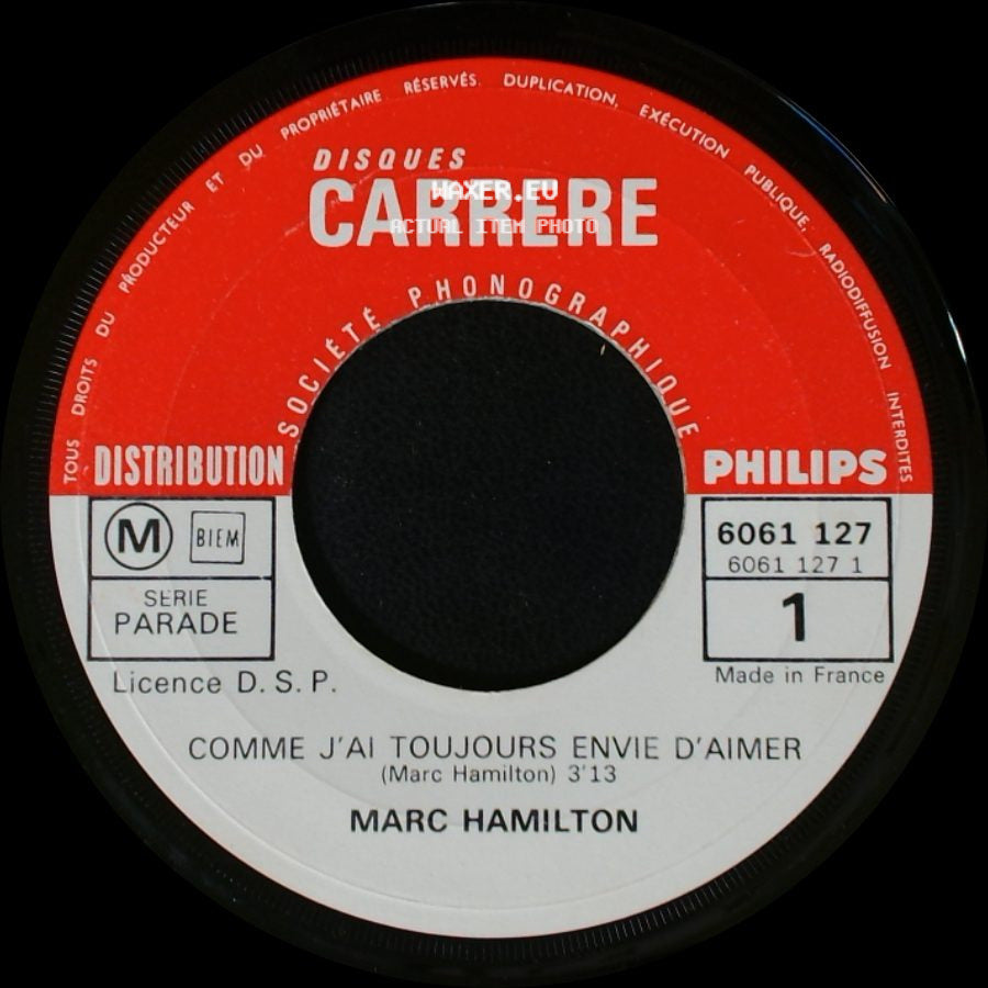 Marc Hamilton - Comme J'ai Toujours Envie D'aimer / Tapis Magique side A