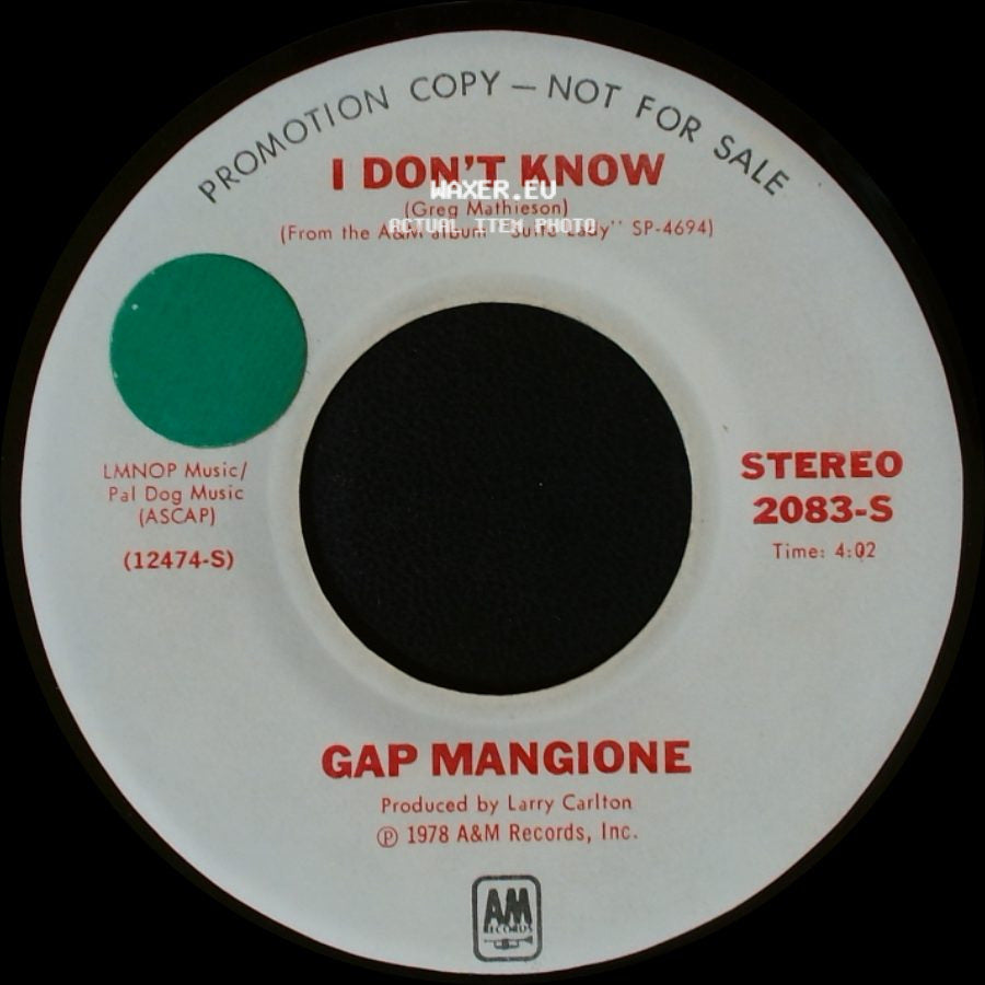 Gap Mangione - I Don't Know / I Don't Know side A