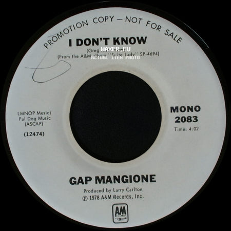 Gap Mangione - I Don't Know / I Don't Know side B