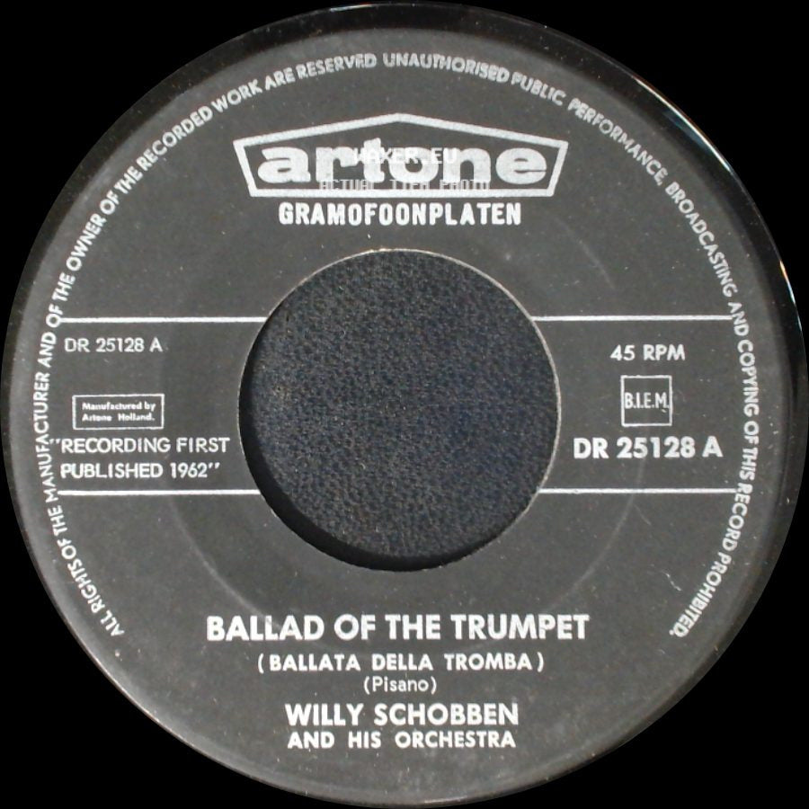 Willy Schobben And His Orchestra - Ballad Of The Trumpet (Ballata Della Tromba) / Shalom Alechem side A