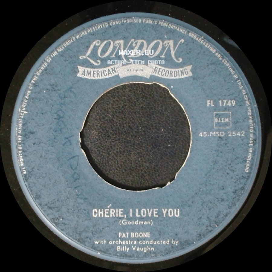 Pat Boone - Sugarmoon / Chérie, I Love You side B