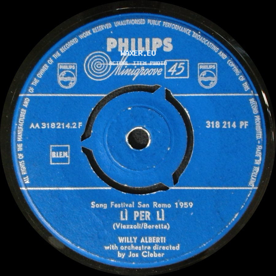 Willy Alberti - Li Per Li / Piove (Ciao Ciao, Bambina) side A