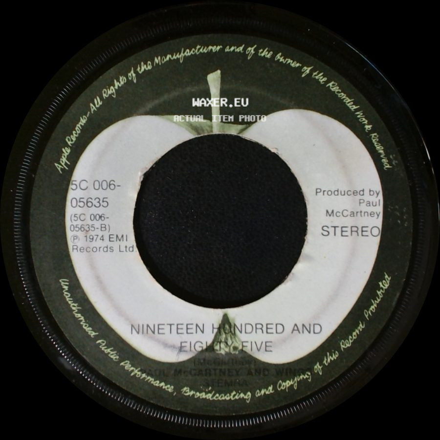 Paul Mccartney And Wings - Band On The Run / Nineteen Hundred And Eighty Five side B