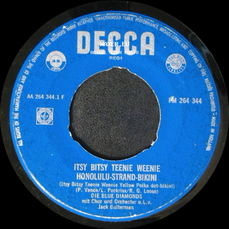Die Blue Diamonds - Simba-Jo / Itsy Bitsy Teenie Weenie Honolulu-Strand-Bikini side B