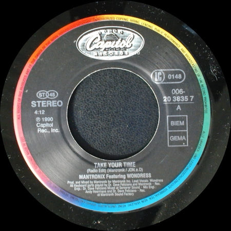 Mantronix Featuring Wondress / Mantronix - Take Your Time / Don't You Want More side A