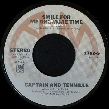 Captain And Tennille - Smile For Me One More Time / Lonely Night (Angel Face) side A