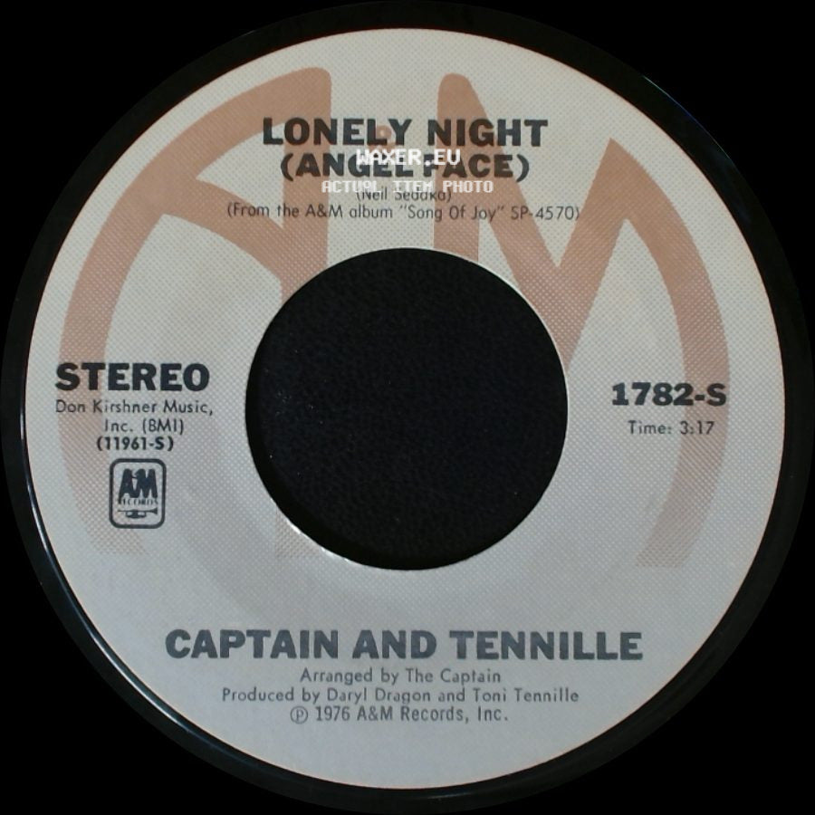 Captain And Tennille - Smile For Me One More Time / Lonely Night (Angel Face) side B