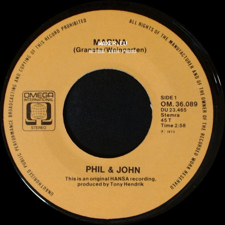 Phil & John - Marina (Granata/Weingarten) / Oh Sunny Sunny side A