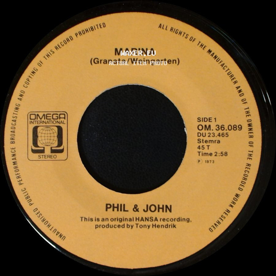 Phil & John - Marina (Granata/Weingarten) / Oh Sunny Sunny side A