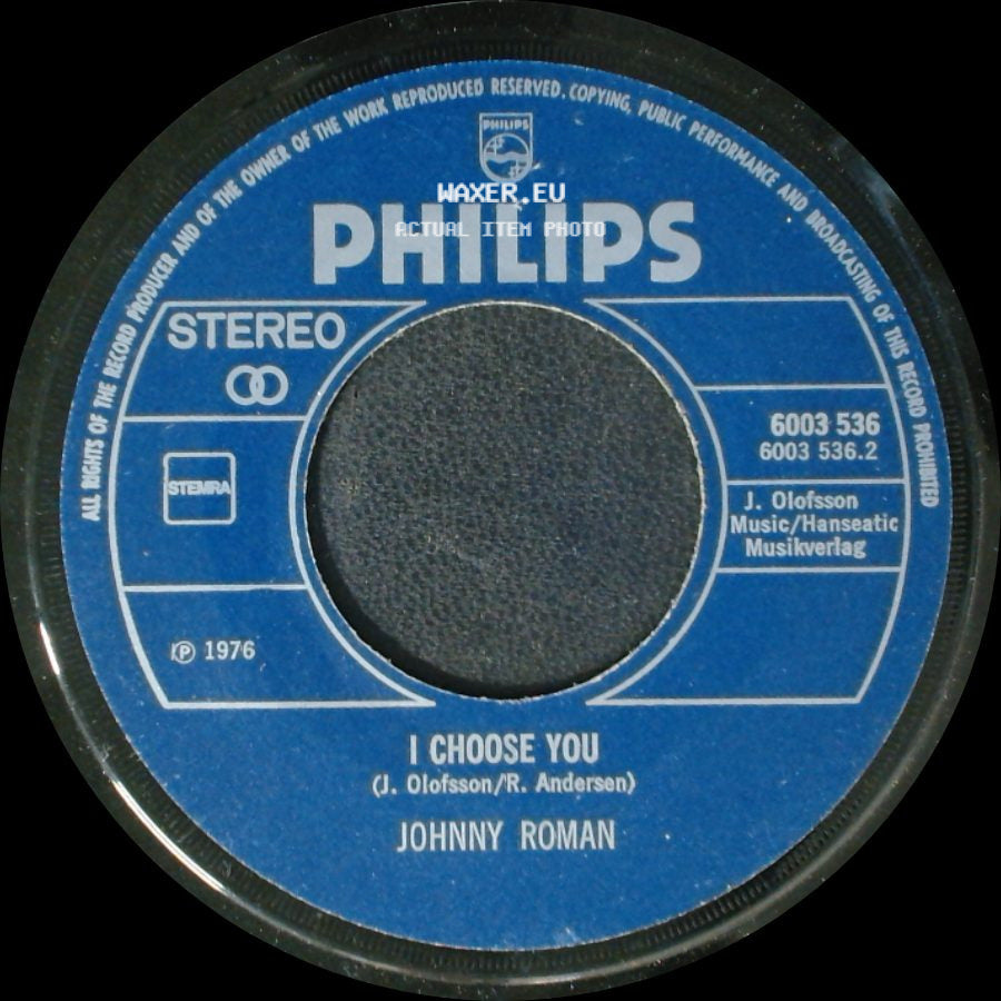 Johnny Roman - Buona Sera / I Choose You side B
