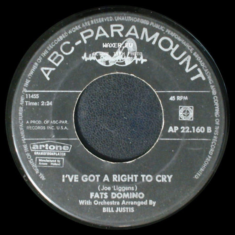 Fats Domino - When I'm Walking / I've Got A Right To Cry side B