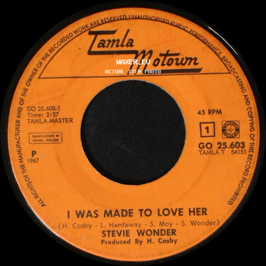Stevie Wonder - I Was Made To Love Her / Hold Me side A