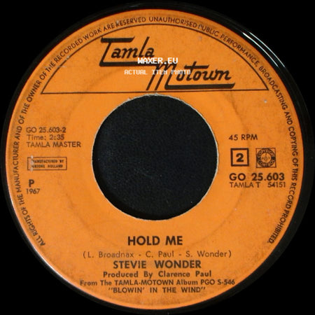 Stevie Wonder - I Was Made To Love Her / Hold Me side B