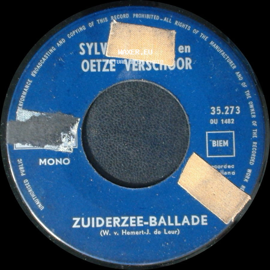 Sylvia En Oetze Verschoor / Syls En Oekerschoor - Zuiderzee-Ballade / Orgelliedje (Amsterdam) side A