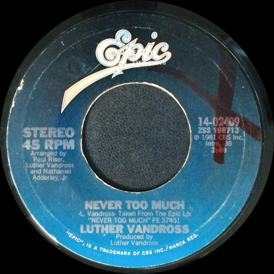 Luther Vandross - Never Too Much / You Stopped Loving Me side A