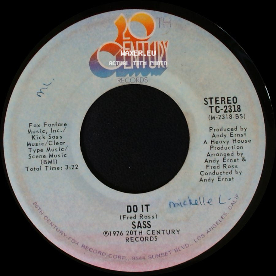 Sass - Do It / I Only Wanted To Love You side A