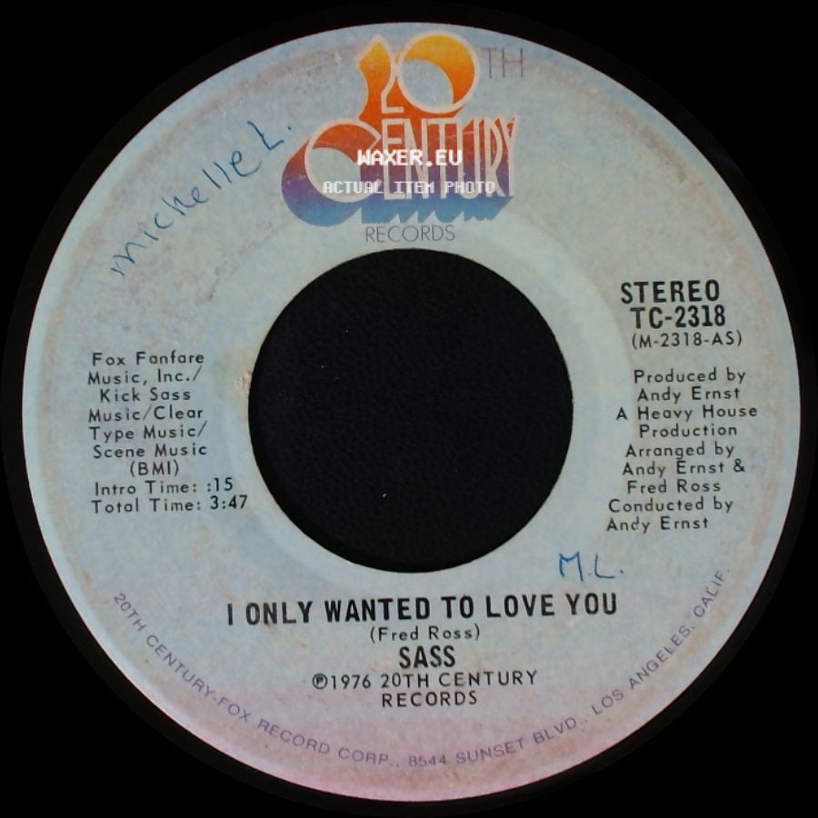Sass - Do It / I Only Wanted To Love You side B