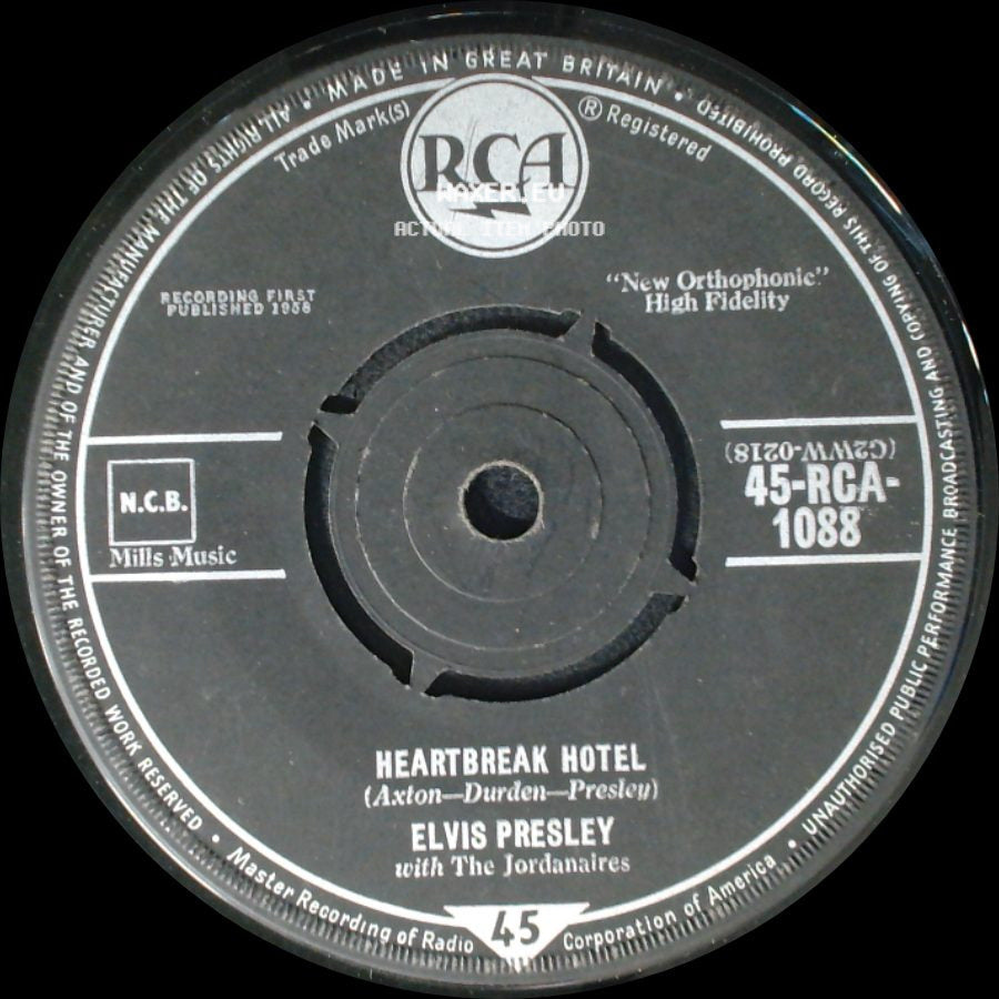Elvis Presley With The Jordanaires - Heartbreak Hotel / All Shook Up side A