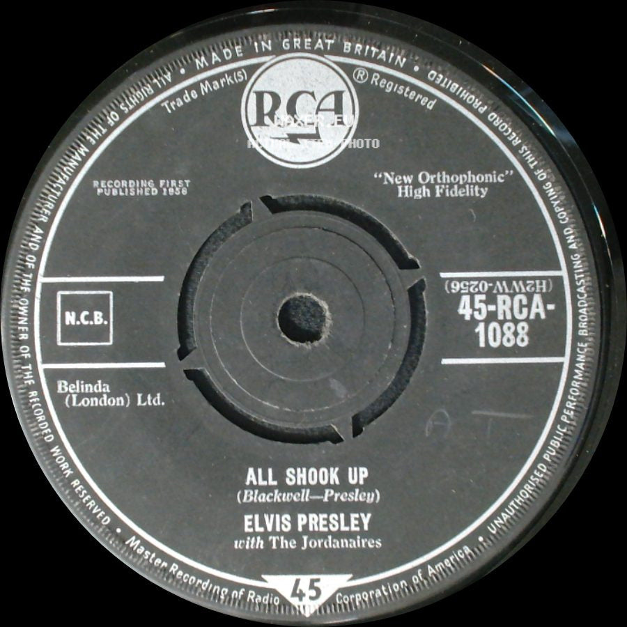 Elvis Presley With The Jordanaires - Heartbreak Hotel / All Shook Up side B