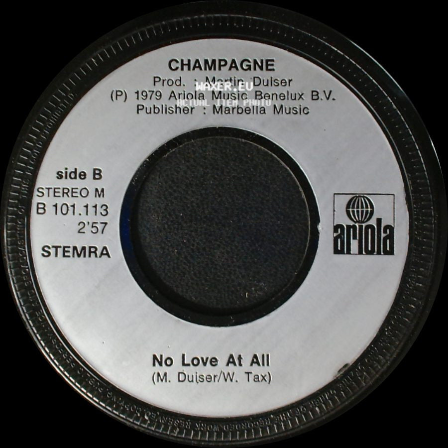 Champagne - Rollerball / No Love At All side B