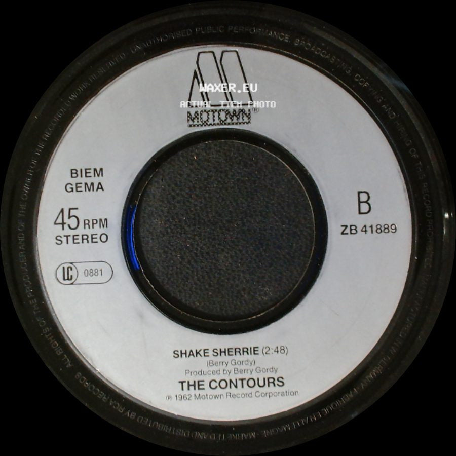 The Contours - Do You Love Me (Now That I Can Dance) / Shake Sherrie side B