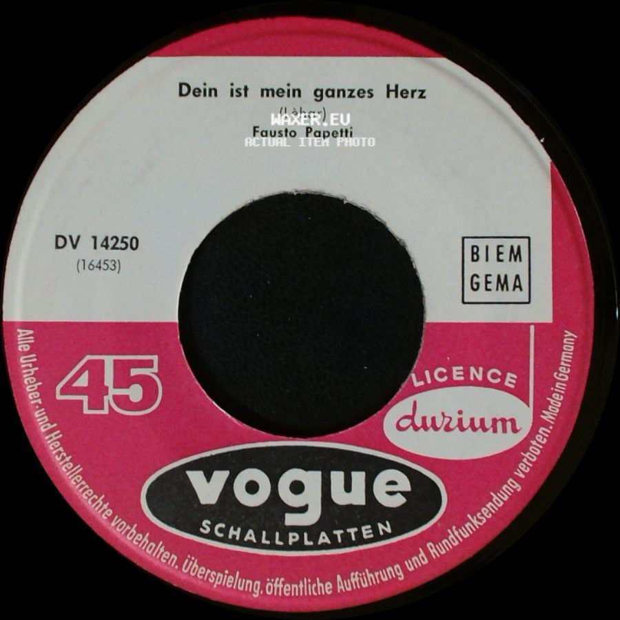 Fausto Papetti - Dein Ist Mein Ganzes Herz / The Wedding (La Novia) side A