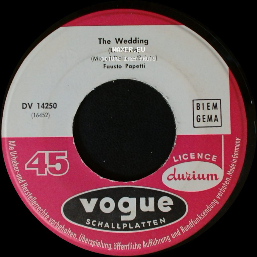 Fausto Papetti - Dein Ist Mein Ganzes Herz / The Wedding (La Novia) side B