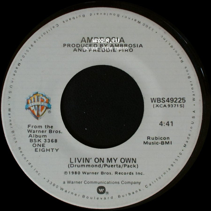 Ambrosia - Livin' On My Own / Biggest Part Of Me side A