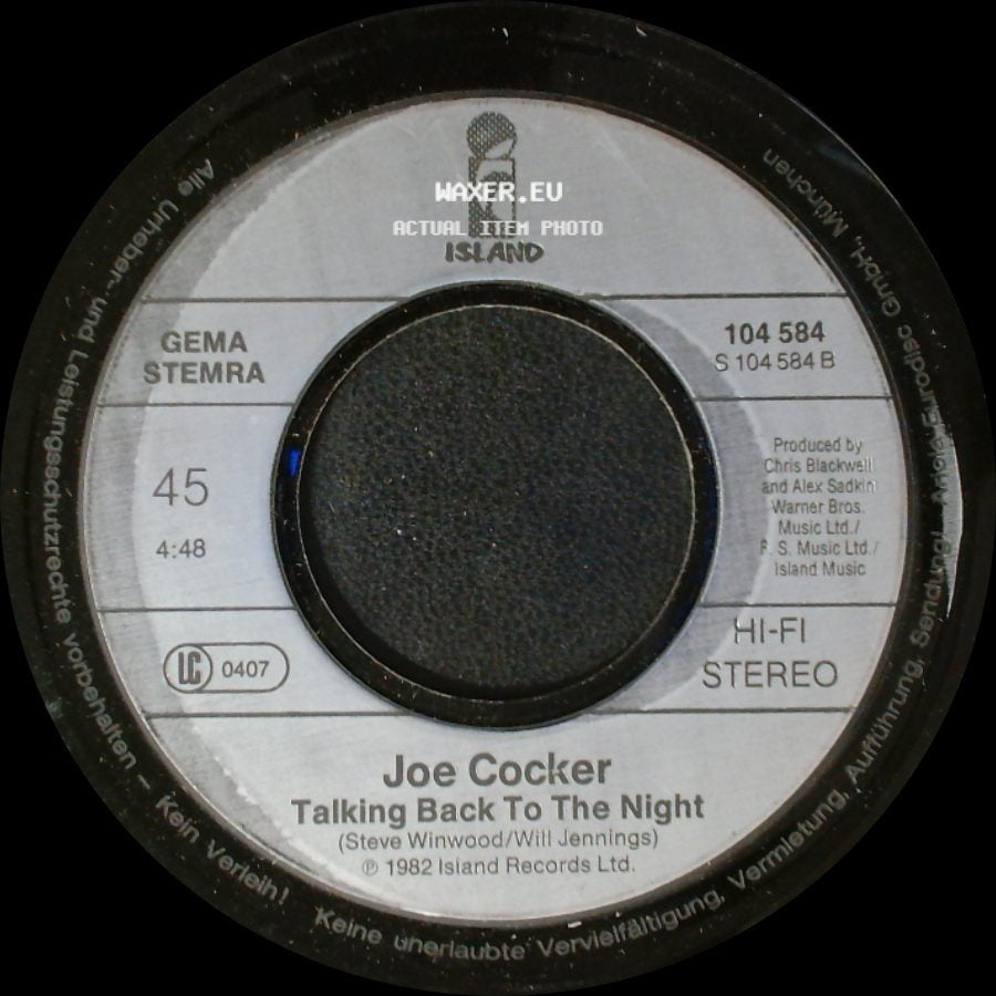 Joe Cocker - Ruby Lee / Talking Back To The Night side B