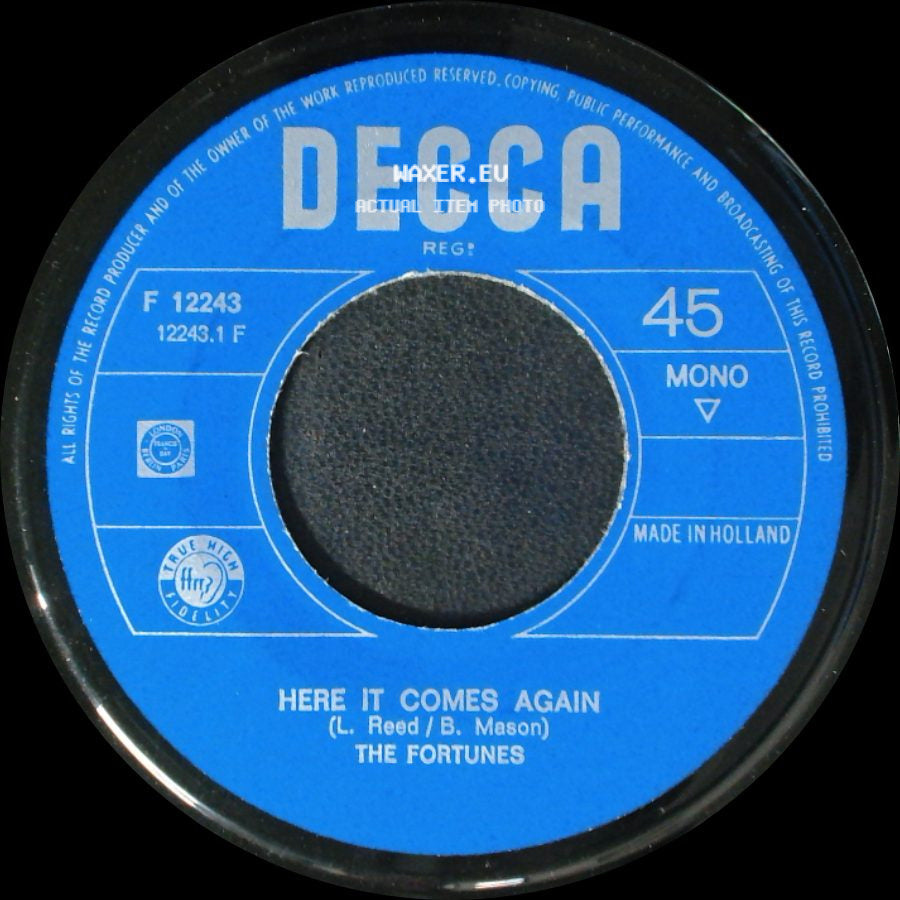 The Fortunes - Things I Should Have Know / Here It Comes Again side B