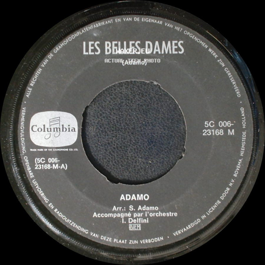 Adamo - Nous N'avons Jamais Parle D'amour / Les Belles Dames side B