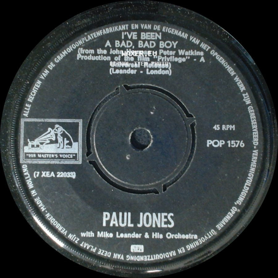 Paul Jones With Mike Leander & His Orchestra / Paul Jones - I've Been A Bad, Bad Boy / Sonny Boy Williamson side A