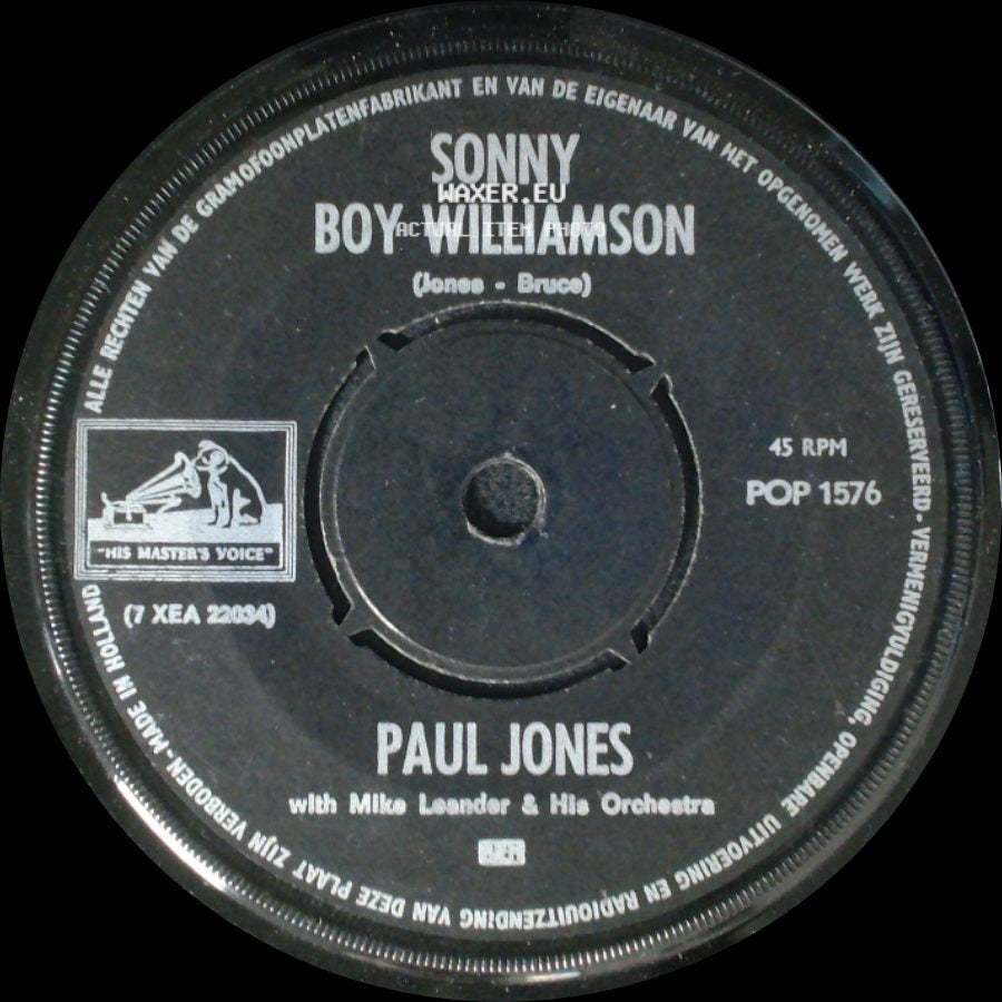 Paul Jones With Mike Leander & His Orchestra / Paul Jones - I've Been A Bad, Bad Boy / Sonny Boy Williamson side B