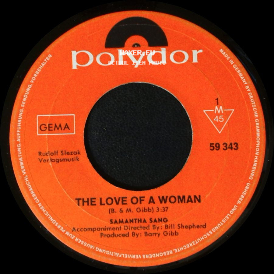 Samantha Sang - The Love Of A Woman / Don't Let It Happen Again side A