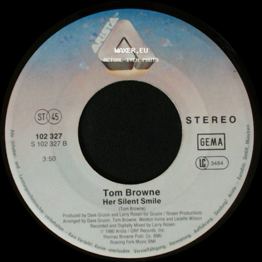 Tom Browne - Funkin' For Jamaica (N.Y.) / Her Silent Smile side B